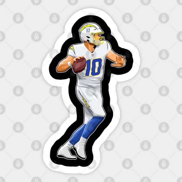 Justin Herbert Drop Back Sticker by RunAndGow